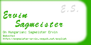 ervin sagmeister business card